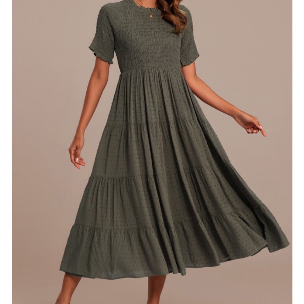 Petallush Dark Green Midi Dress